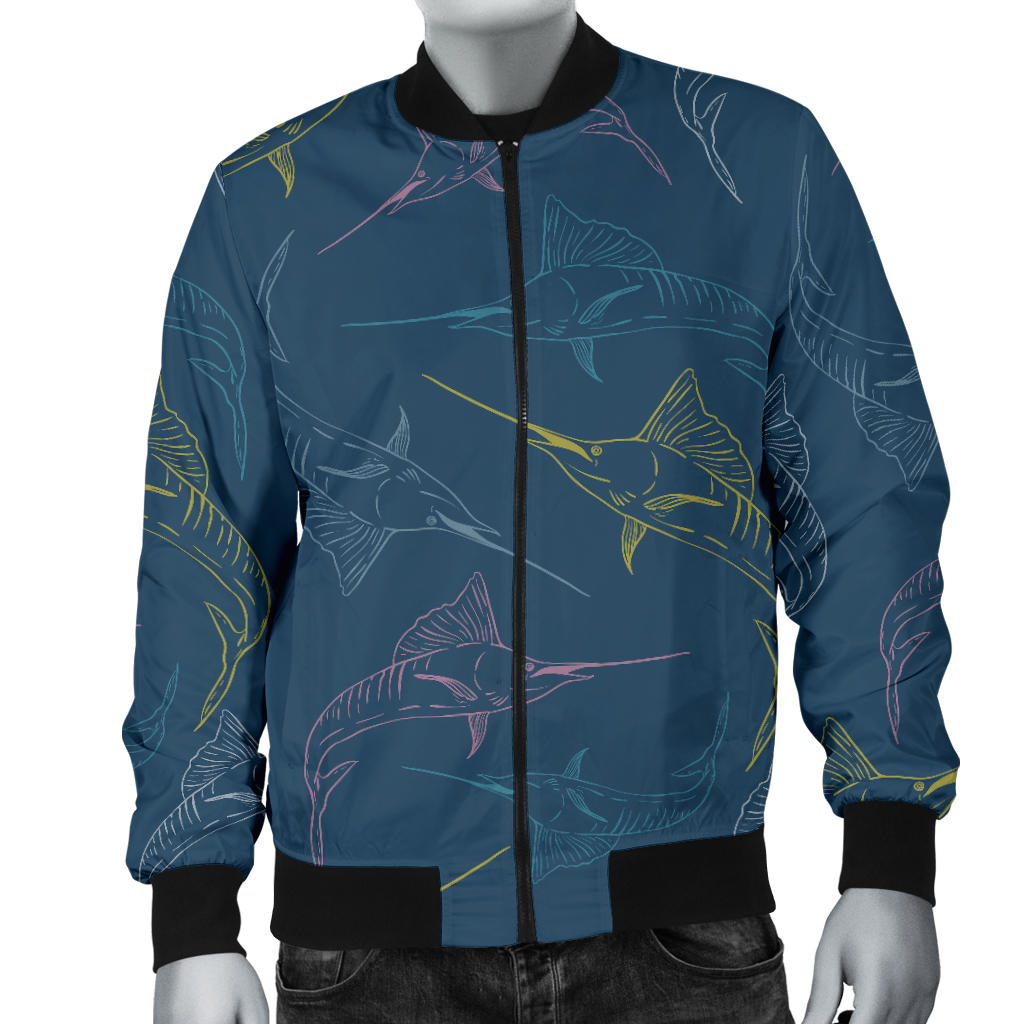 Swordfish Pattern Print Design 02 Men Bomber Jacket