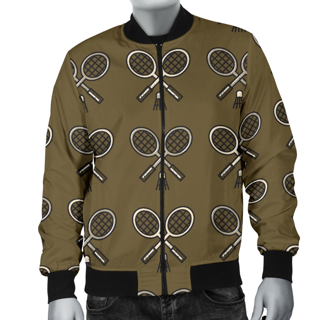 Badminton Pattern Print Design 07 Men Bomber Jacket