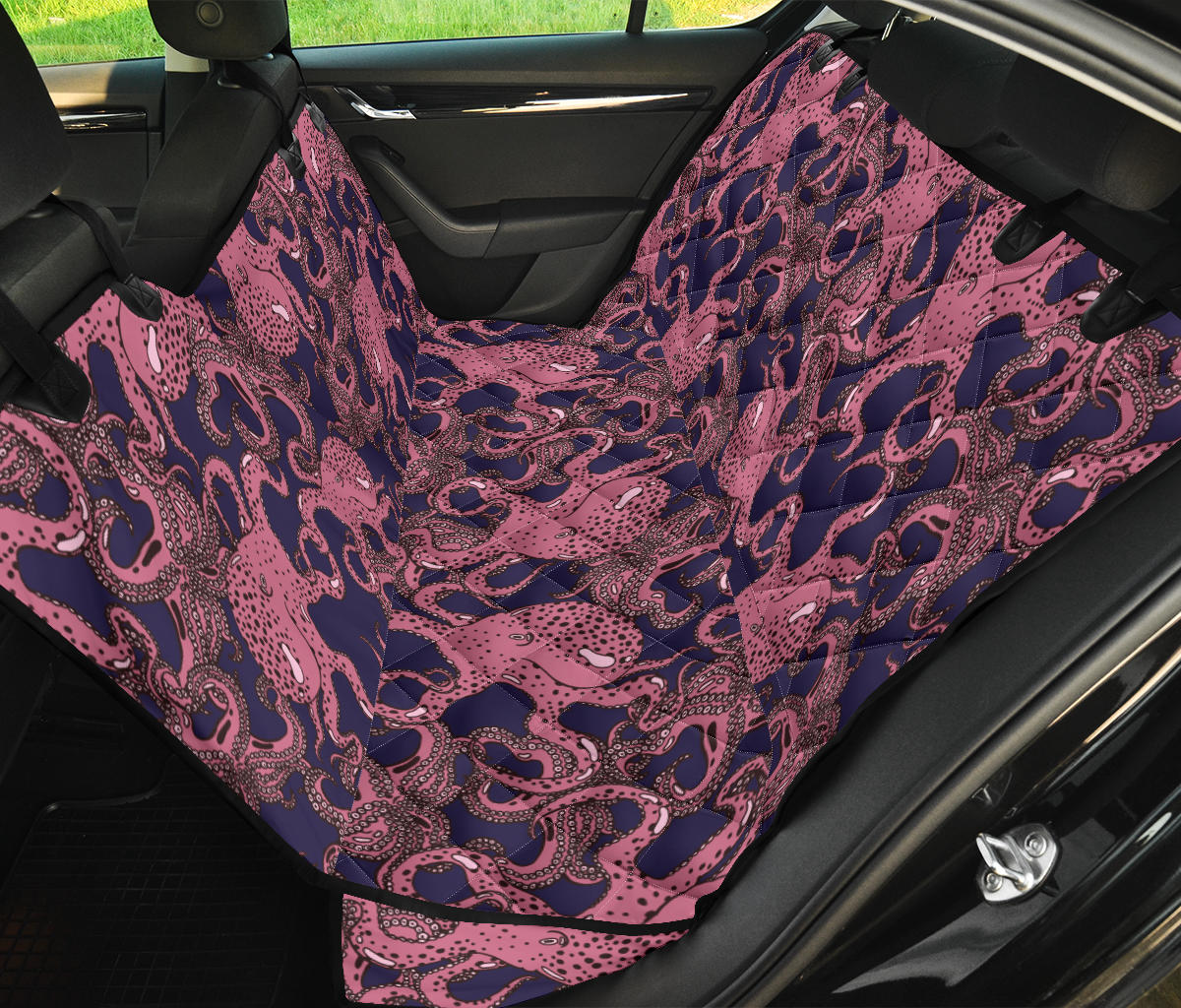 Octopus Pattern Print Design A03 Rear Dog Car Seat Cover Hammock