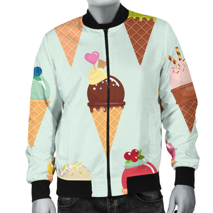 Ice Cream Pattern Print Design 03 Men Bomber Jacket