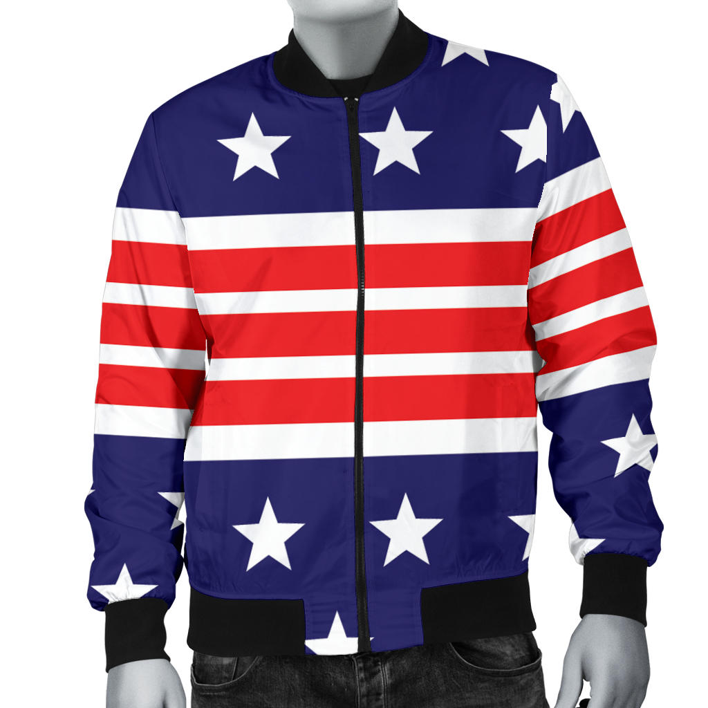 Patriotic Pattern Print Design A04 Men Bomber Jacket