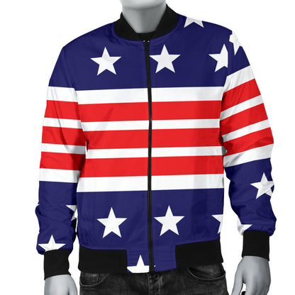 Patriotic Pattern Print Design A04 Men Bomber Jacket