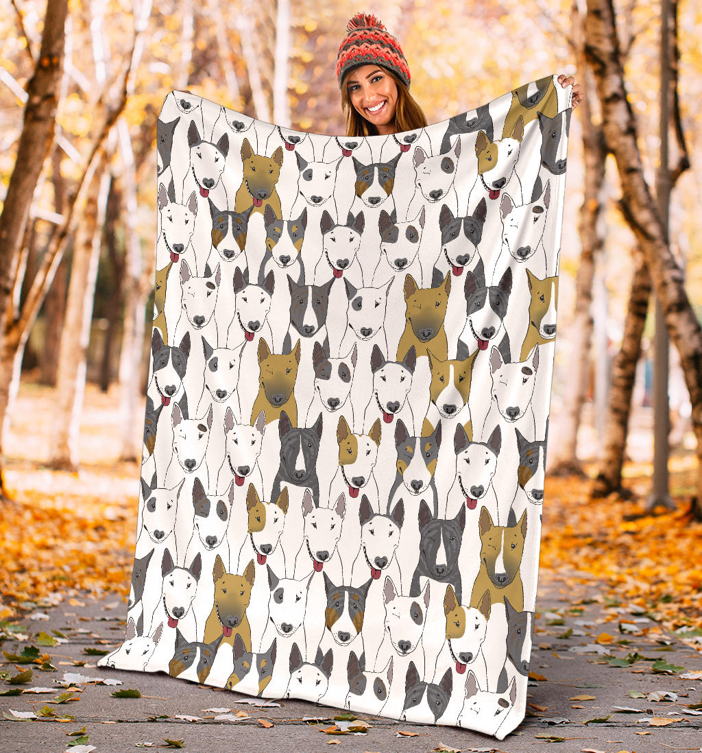 Bull Terriers Pattern Print Design 03 Premium Blanket