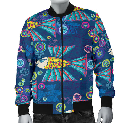 Flying Fish Pattern Print Design 01 Men Bomber Jacket