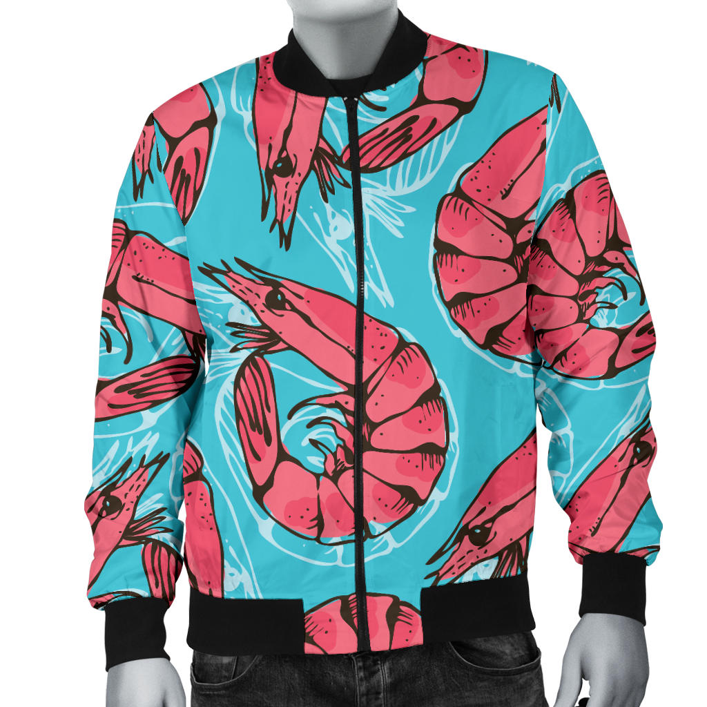 Prawn Pattern Print Design 01 Men Bomber Jacket
