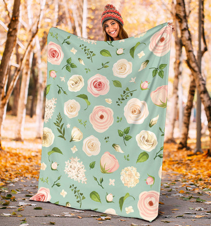 Lisianthus Pattern Print Design 01 Premium Blanket