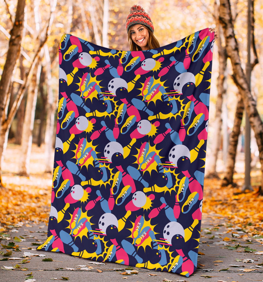 Bowling Pattern Print Design 02 Premium Blanket