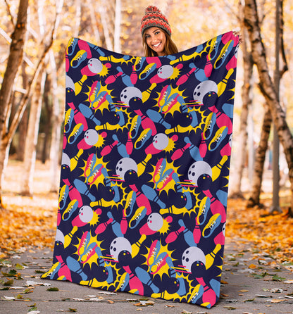 Bowling Pattern Print Design 02 Premium Blanket