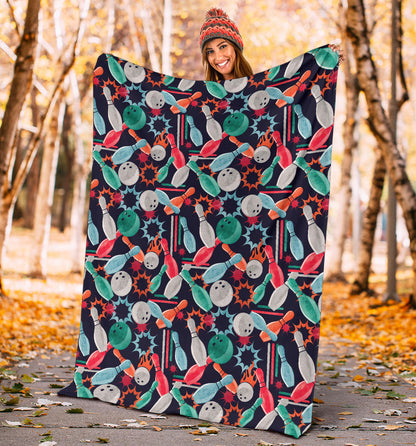 Bowling Pattern Print Design 08 Premium Blanket