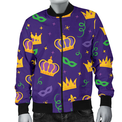 Mardi Gras Pattern Print Design 03 Men Bomber Jacket