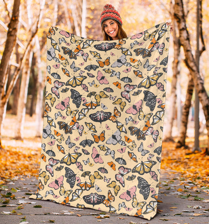 Butterfly Pattern Print Design 04 Premium Blanket