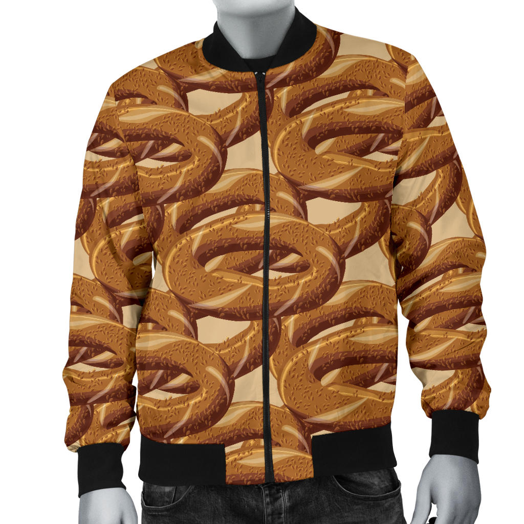Bagel Pattern Print Design 02 Men Bomber Jacket