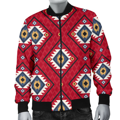 Aztec Pattern Print Design 10 Men Bomber Jacket