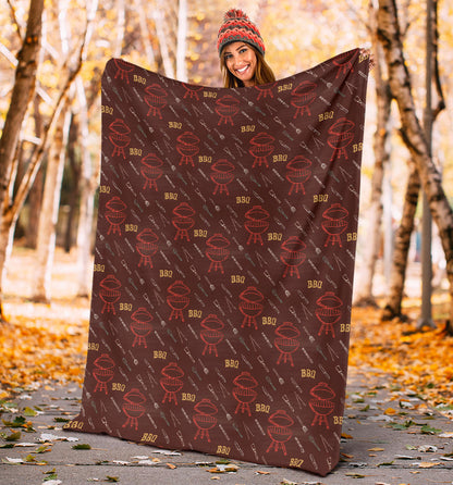Barbecue Pattern Print Design 01 Premium Blanket