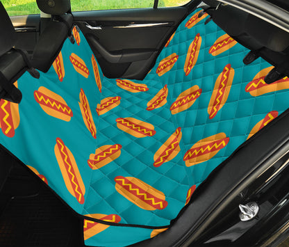 Hot Dog Pattern Print Design 03 Rear Dog Car Seat Cover Hammock