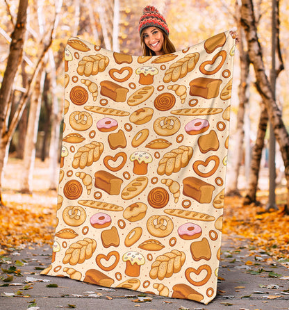 Bread Pattern Print Design 01 Premium Blanket