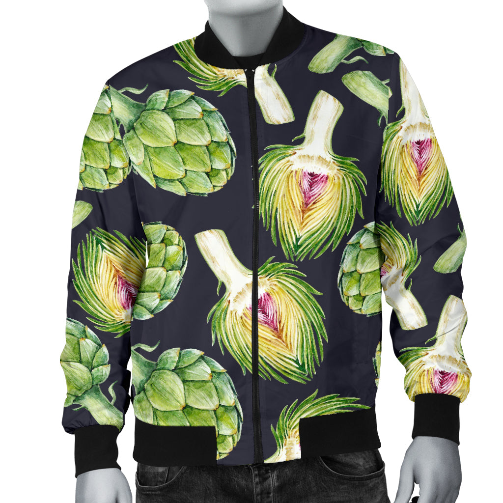 Artichoke Pattern Print Design 01 Men Bomber Jacket