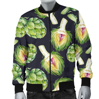 Artichoke Pattern Print Design 01 Men Bomber Jacket