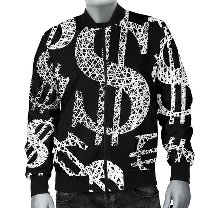 Money Pattern Print Design 02 Men Bomber Jacket