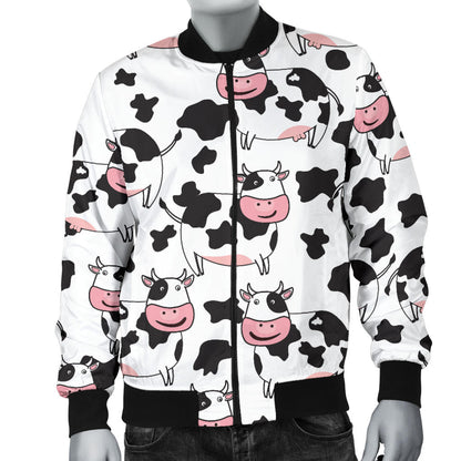Cow Pattern Print Design 02 Men Bomber Jacket