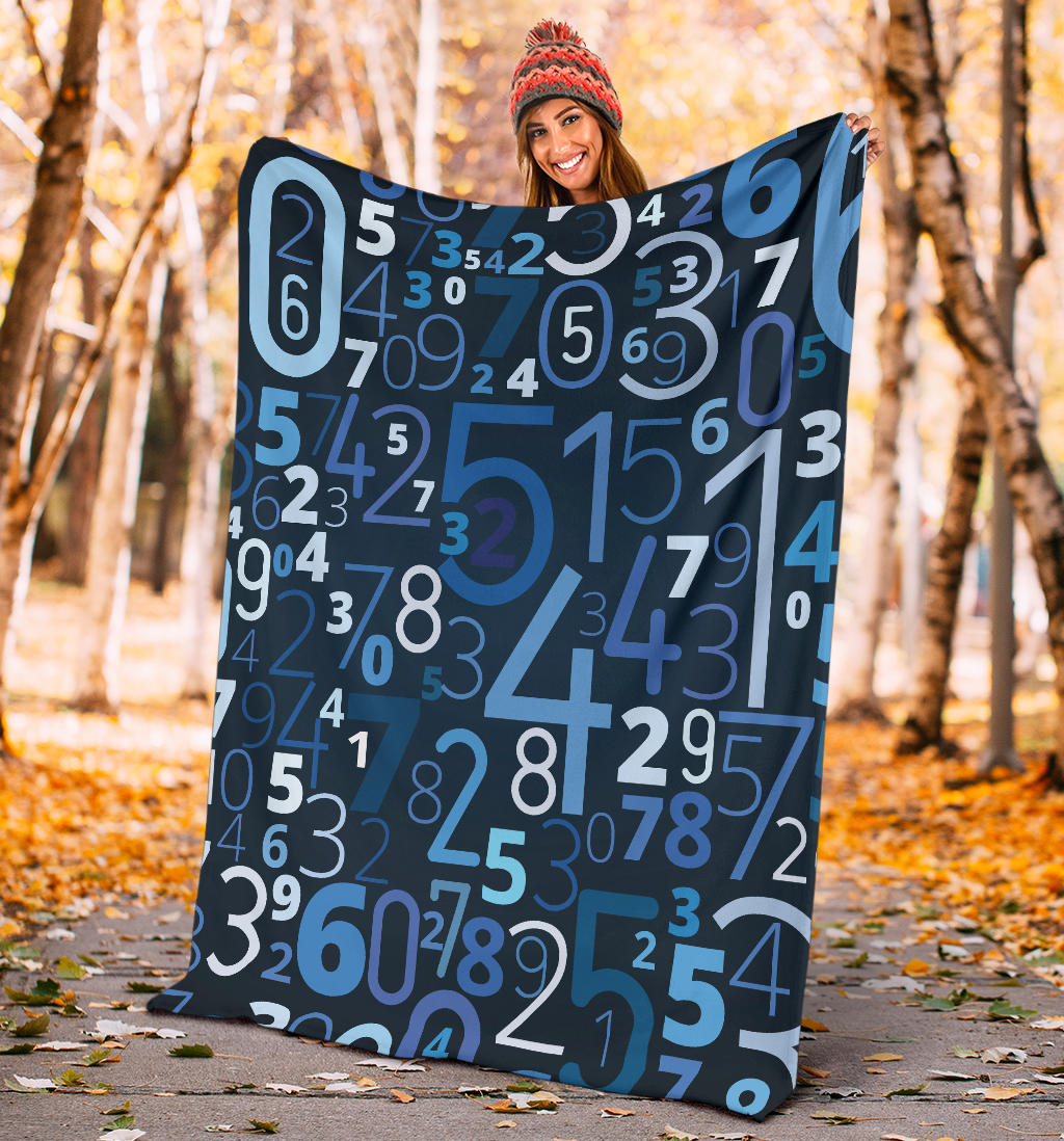 Number Pattern Print Design A02 Premium Blanket