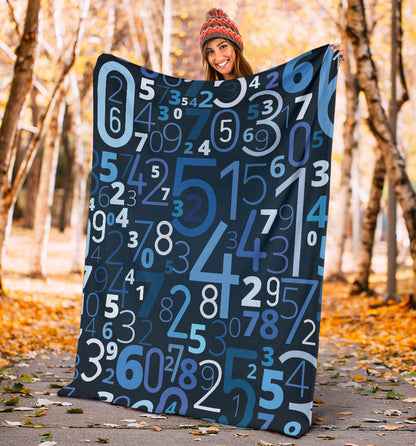 Number Pattern Print Design A02 Premium Blanket