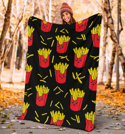 French Fried Pattern Print Design 03 Premium Blanket