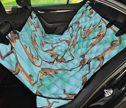 Monkey Pattern Print Design 04 Rear Dog Car Seat Cover Hammock