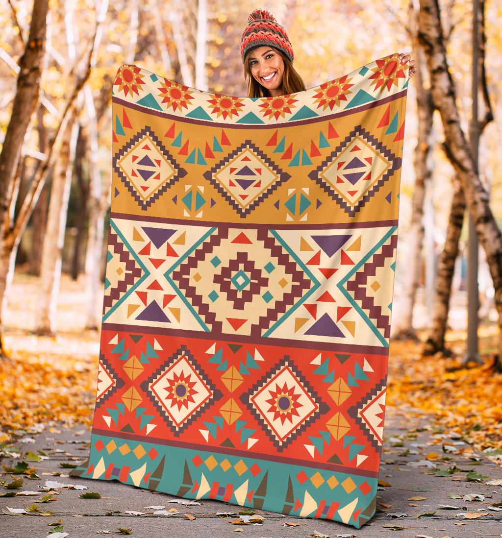 Navajo Pattern Print Design A01 Premium Blanket