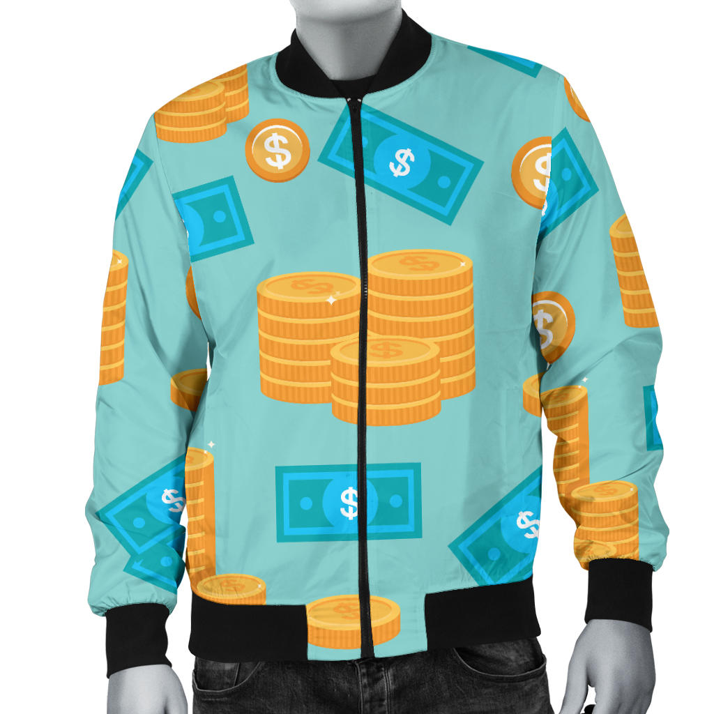 Money Pattern Print Design 03 Men Bomber Jacket