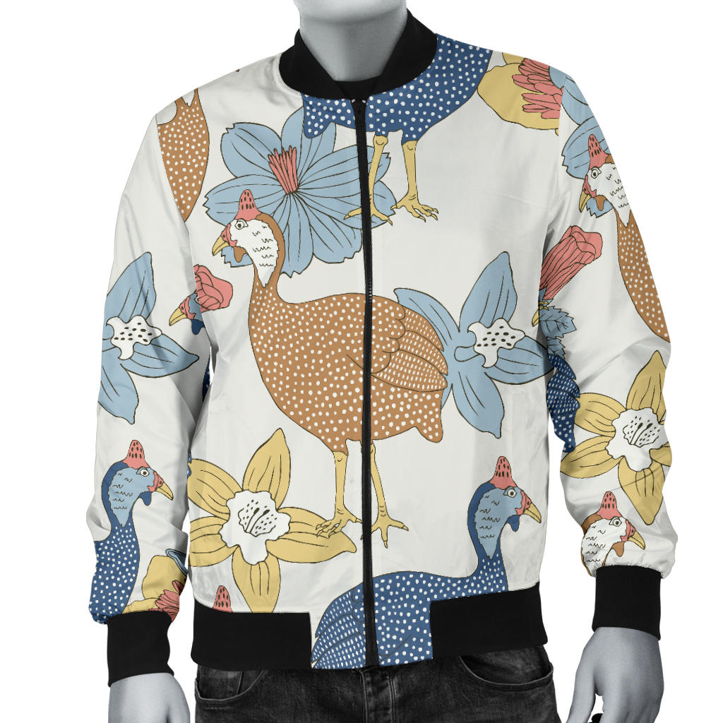 Guinea Fowl Pattern Print Design 01 Men Bomber Jacket