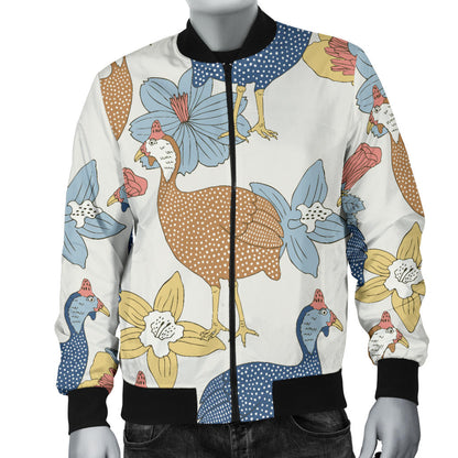 Guinea Fowl Pattern Print Design 01 Men Bomber Jacket