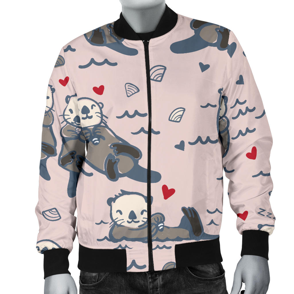 Sea Otter Pattern Print Design 02 Men Bomber Jacket