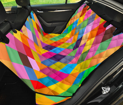 Harlequin Pattern Print Design 02 Rear Dog Car Seat Cover Hammock