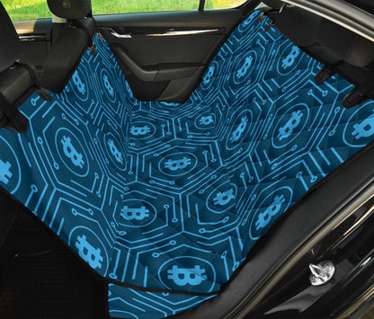 Cryptocurrency Pattern Print Design 04 Rear Dog Car Seat Cover Hammock