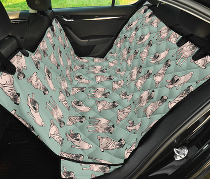Pug Pattern Print Design A01 Rear Dog Car Seat Cover Hammock