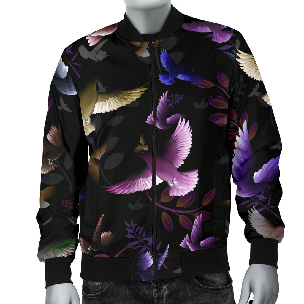 Pigeon Pattern Print Design 01 Men Bomber Jacket