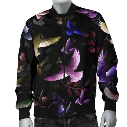 Pigeon Pattern Print Design 01 Men Bomber Jacket