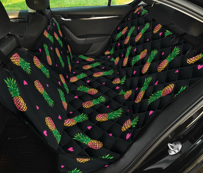 Neon Pineapple Pattern Print Design A04 Rear Dog Car Seat Cover Hammock