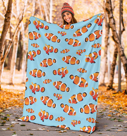 Clownfish Pattern Print Design 01 Premium Blanket