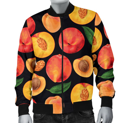 Peach Pattern Print Design A02 Men Bomber Jacket