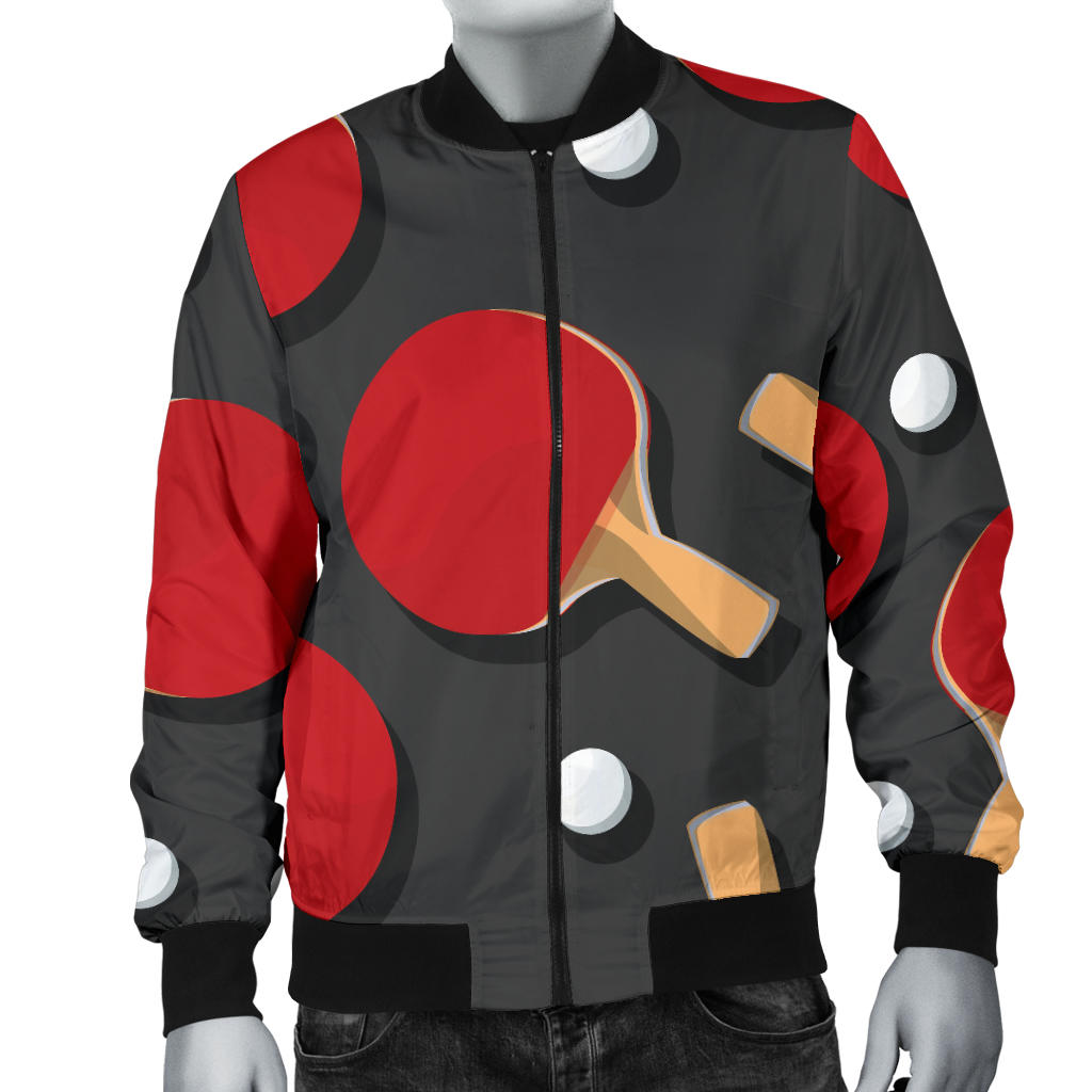 Ping Pong Pattern Print Design A05 Men Bomber Jacket