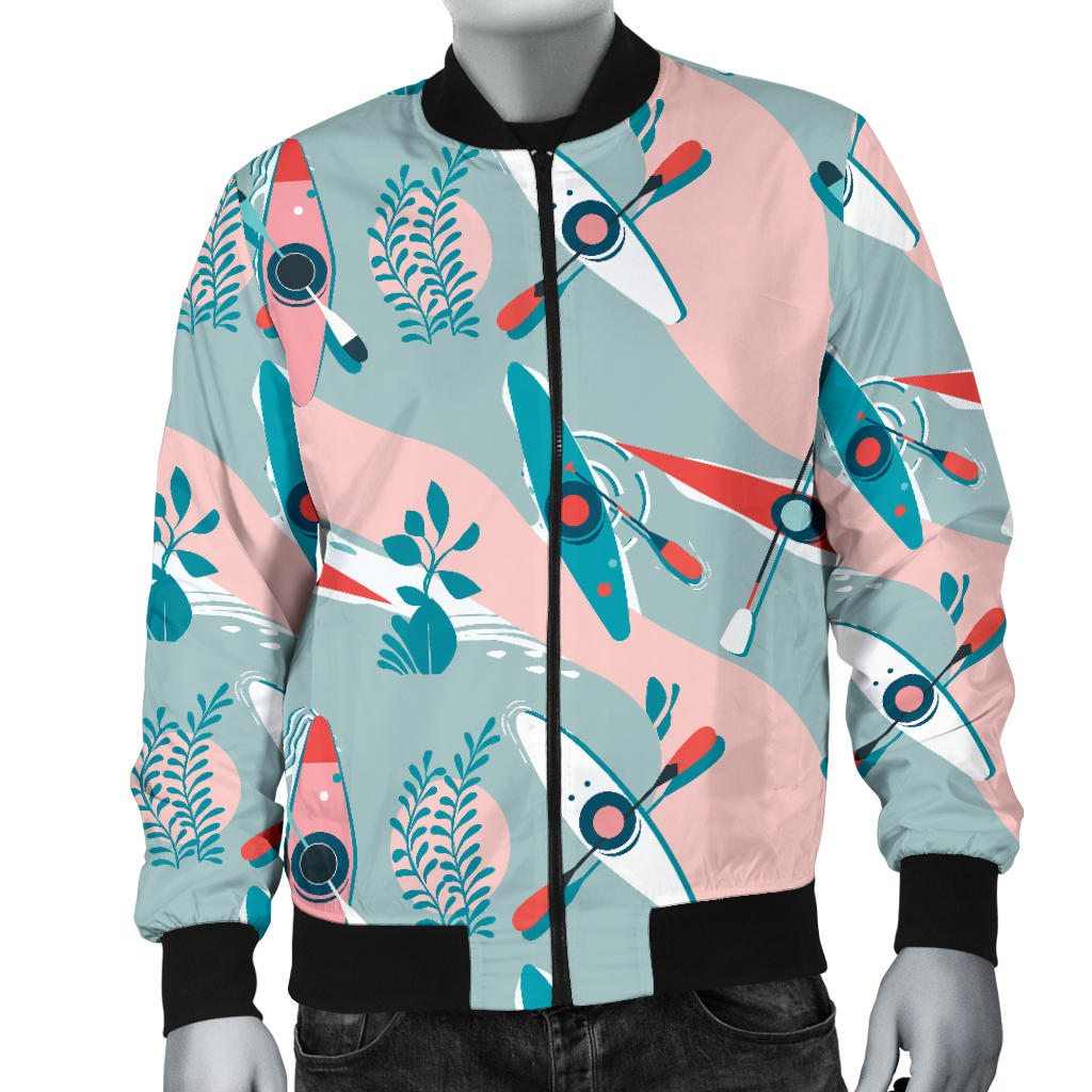 Kayak Pattern Print Design 05 Men Bomber Jacket