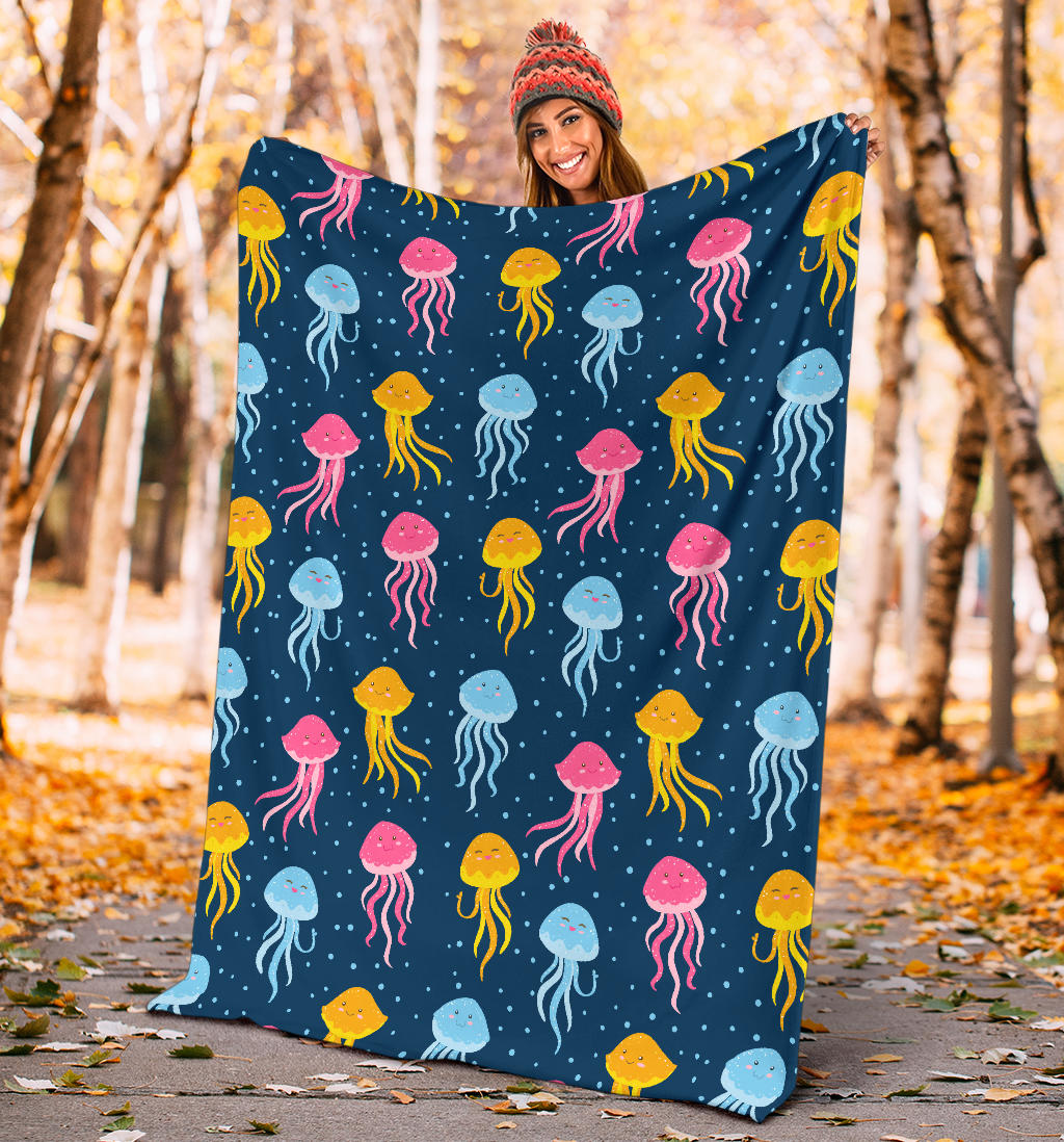 Jellyfish Pattern Print Design 04 Premium Blanket