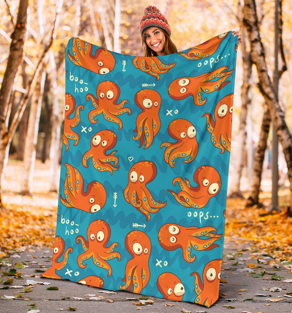 Octopus Pattern Print Design A02 Premium Blanket