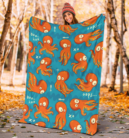 Octopus Pattern Print Design A02 Premium Blanket