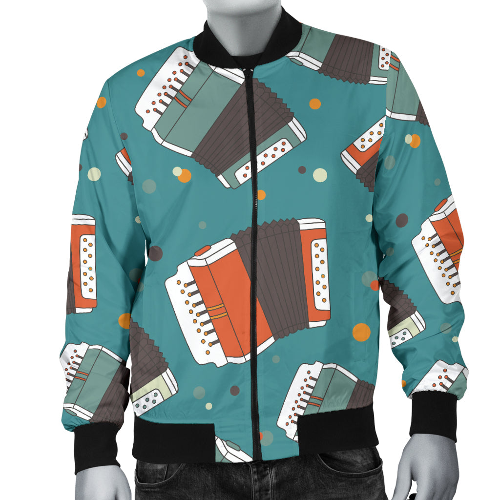Accordion Pattern Print Design 02 Men Bomber Jacket