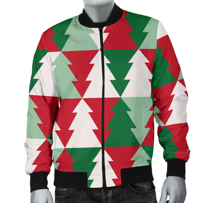 Christmas Tree Pattern Print Design 01 Men Bomber Jacket