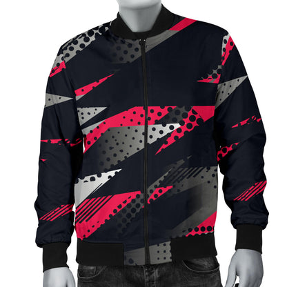 Racing Style Pattern Print Design A04 Men Bomber Jacket