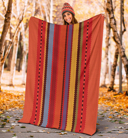 Mexican Pattern Print Design 05 Premium Blanket